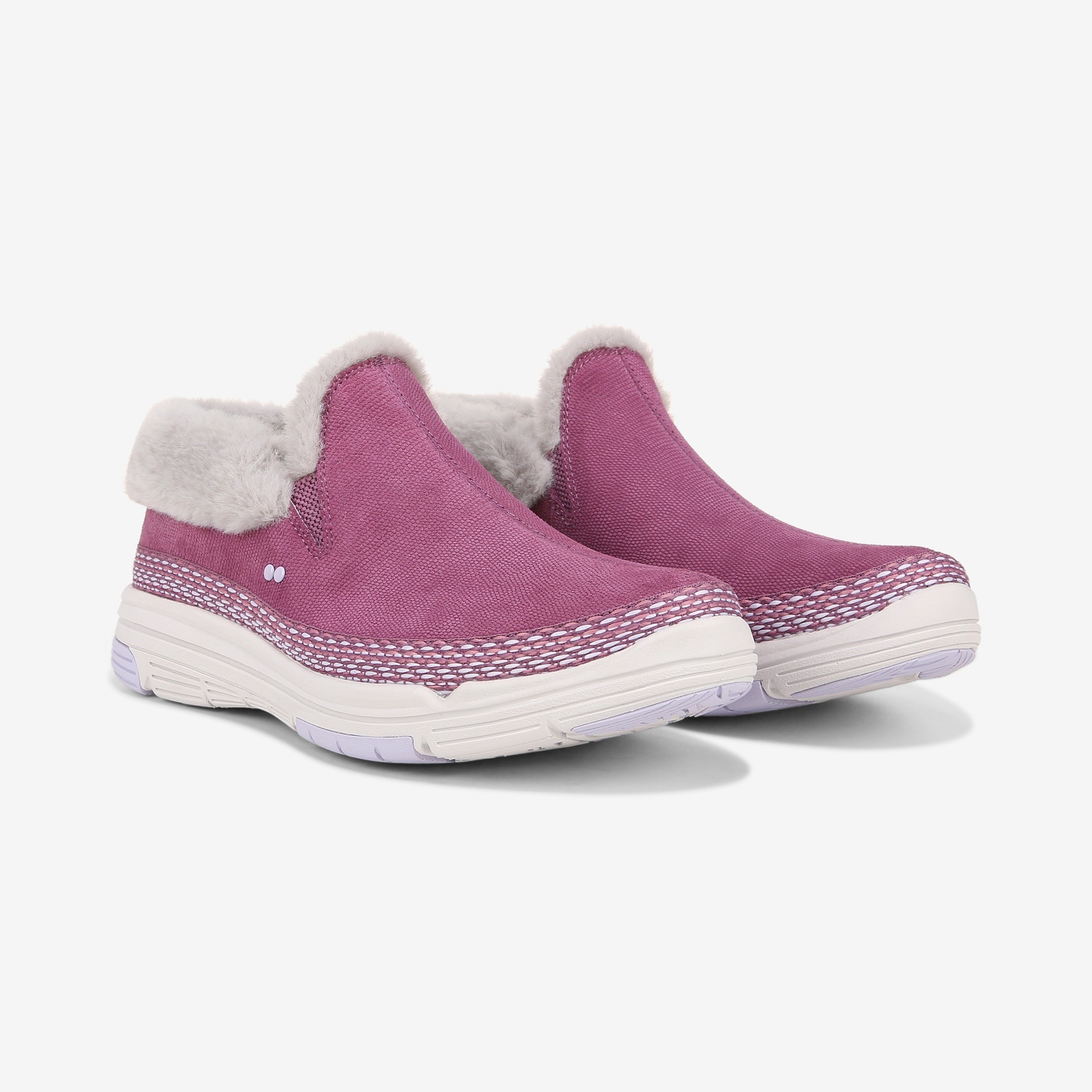 Skechers On-The-Go Joy Suede and Faux Fur Slip-Ons - Cozy Life, Size 7 Medium, Mauve