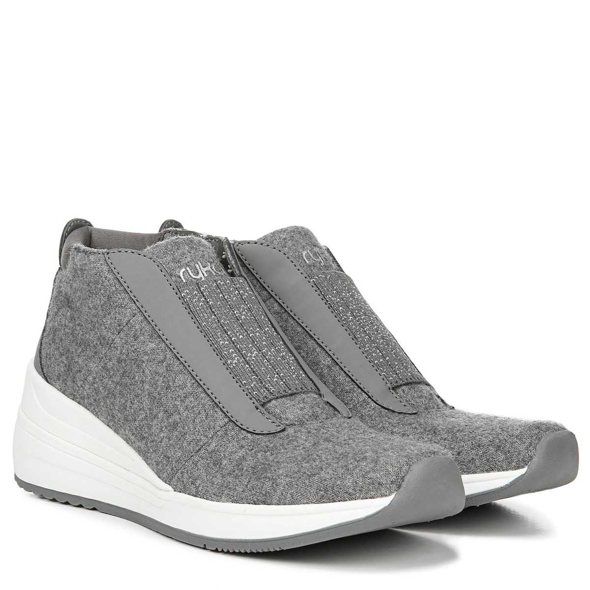womens gray wedge sneakers